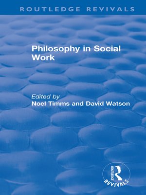 cover image of Philosophy in Social Work